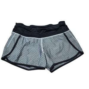 Lululemon Speed Up Short Women 6‎ Grey Zig Zag Low Rise Running Athletic Shorts